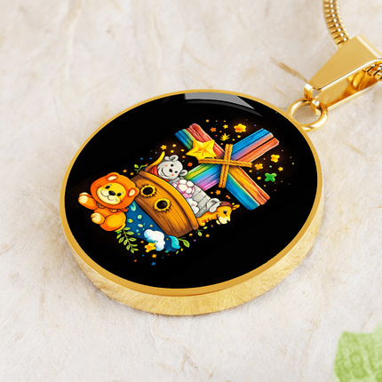 Noah's Ark Circle Necklace – Christian Gift for Kids