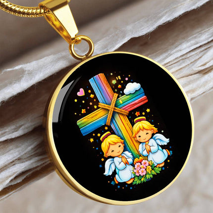 Praying Angels Circle Necklace (Gift Edition) – Christian Gift for Kids
