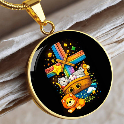 Noah's Ark Circle Necklace – Christian Gift for Kids
