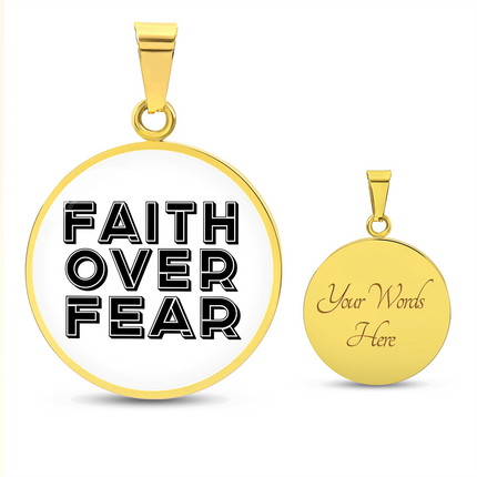Faith Over Fear Circle Necklace – Christian Gift for Women