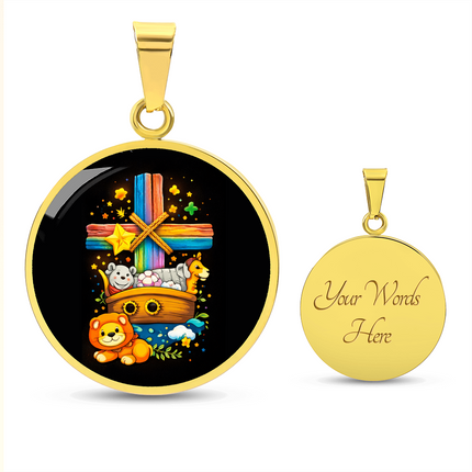 Noah's Ark Circle Necklace – Christian Gift for Kids
