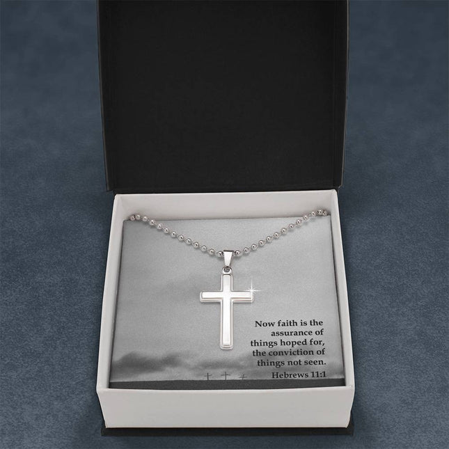 Hebrews 11:1 Cross Necklace | Assurance of Things Hoped For Gift