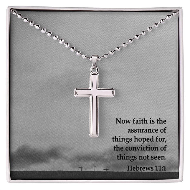 Hebrews 11:1 Cross Necklace | Assurance of Things Hoped For Gift