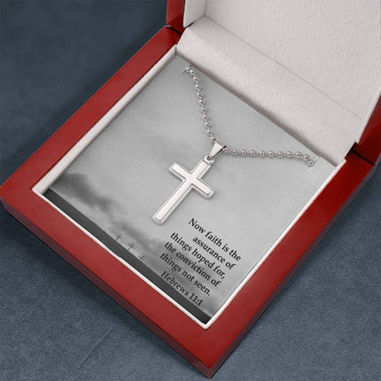 Hebrews 11:1 Cross Necklace | Assurance of Things Hoped For Gift