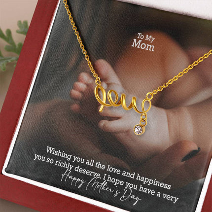 Love, written for her | Christian Scripted Love Necklace | Mother's Day Gift for Mom | Faith Gift