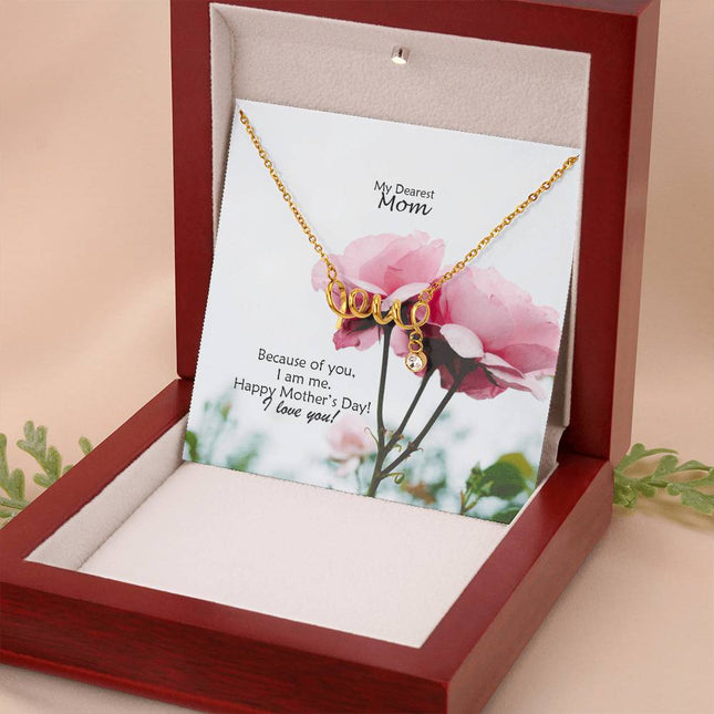 Christian scripted love necklace with "Love, in script" message — modern Mother's Day gift for mom, in luxury gift box