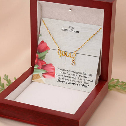 Christian scripted love necklace with "Love, made plain" message — modern Mother's Day gift for mom, in luxury gift box