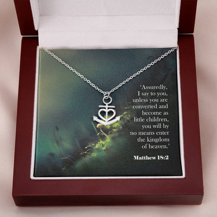 Matthew 18:2 Anchor Pendant Necklace | Become Like Children Gift