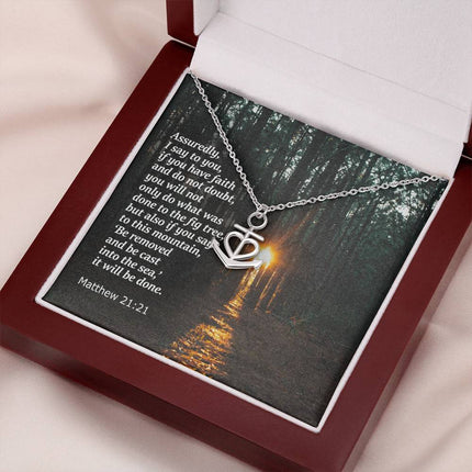 Matthew 21:21 Anchor Pendant Necklace | Faith Moves Mountains Gift
