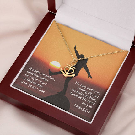 1 Peter 5:6-7 Anchor Pendant Necklace | Cast Your Anxieties Gift