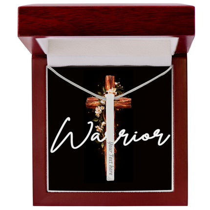 Warrior | Christian Engraved 4-Sided Stick Necklace | Gift for Her