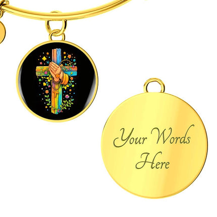 Praying Hands Circle Bangle – Christian Gift for Kids