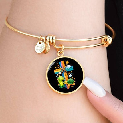 Dinosaur & Turtle Circle Bangle – Christian Gift for Kids