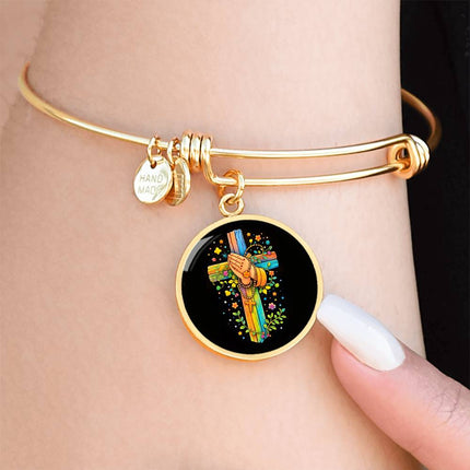 Praying Hands Circle Bangle – Christian Gift for Kids