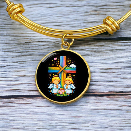 Praying Angels Circle Bangle – Christian Gift for Kids
