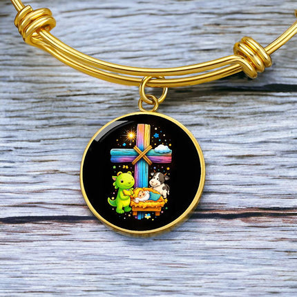 Nativity Manger Circle Bangle – Christian Gift for Kids