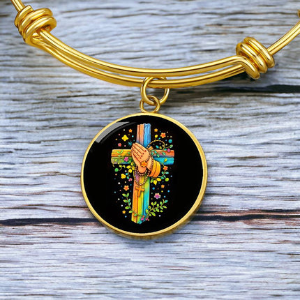 Praying Hands Circle Bangle – Christian Gift for Kids