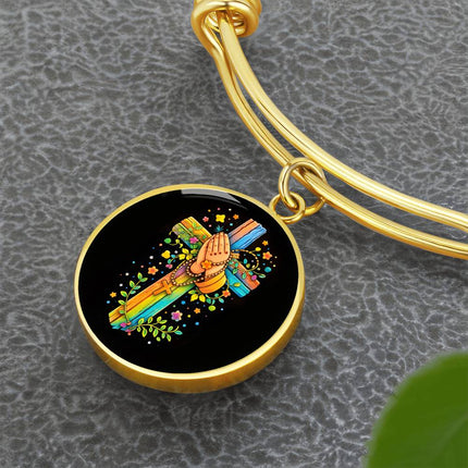 Praying Hands Circle Bangle – Christian Gift for Kids