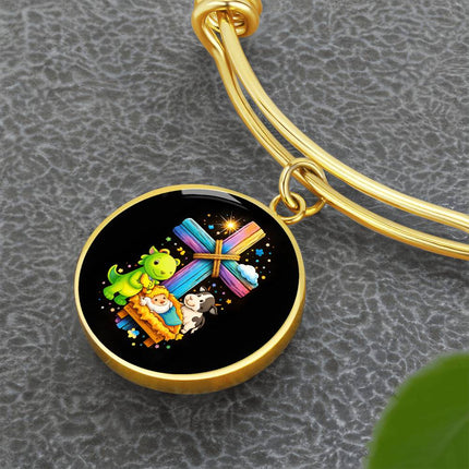 Nativity Manger Circle Bangle – Christian Gift for Kids