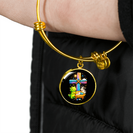 Nativity Manger Circle Bangle – Christian Gift for Kids