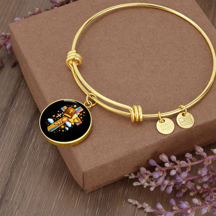 Holy Bible & Chalice Circle Bangle – Christian Gift for Kids