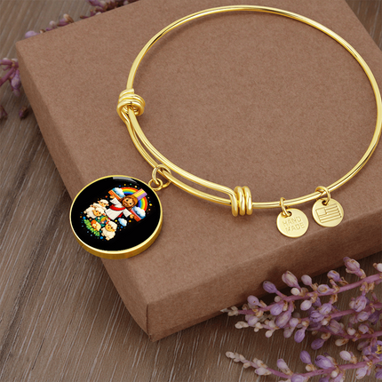 Jesus With the Sheep Circle Bangle – Christian Gift for Kids