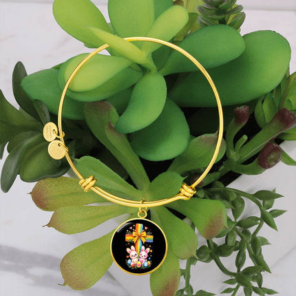 Easter Bunnies Circle Bangle – Christian Gift for Kids