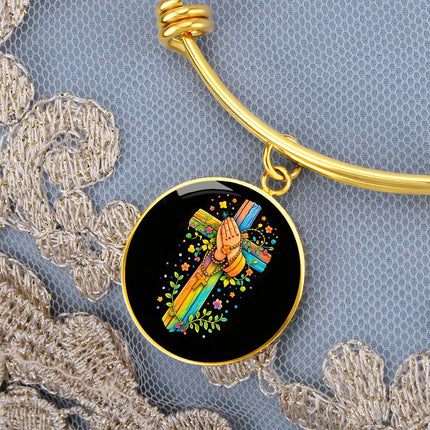 Praying Hands Circle Bangle – Christian Gift for Kids