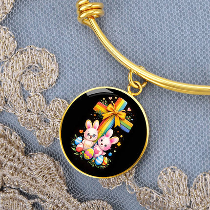 Easter Bunnies Circle Bangle – Christian Gift for Kids