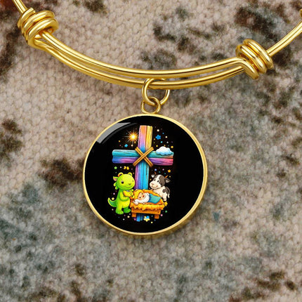 Nativity Manger Circle Bangle – Christian Gift for Kids
