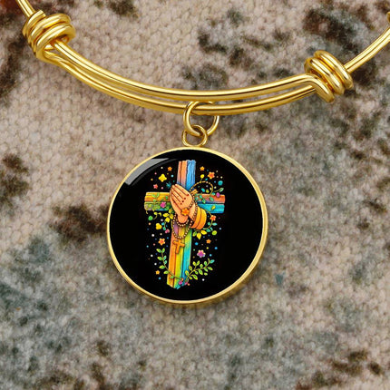 Praying Hands Circle Bangle – Christian Gift for Kids