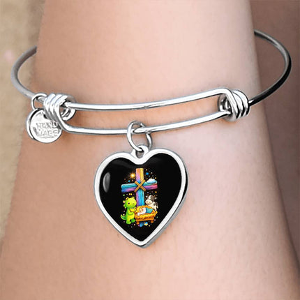 Nativity Manger Heart Bangle – Christian Gift for Kids