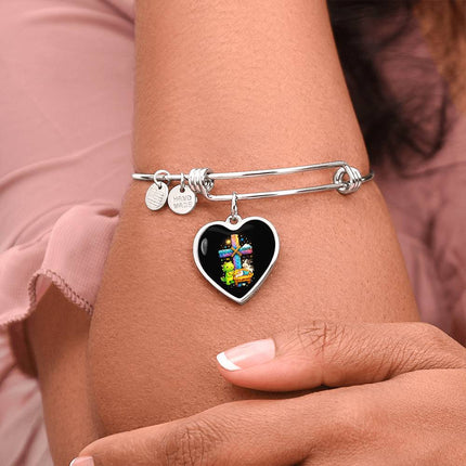 Nativity Manger Heart Bangle – Christian Gift for Kids