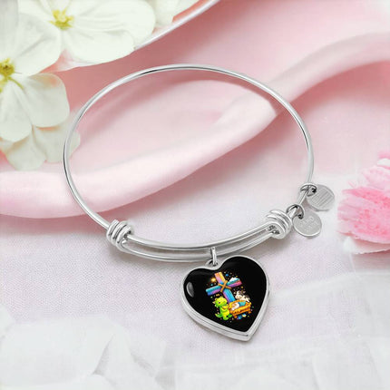 Nativity Manger Heart Bangle – Christian Gift for Kids