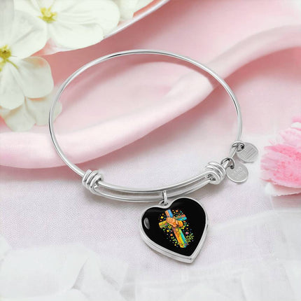 Praying Hands Heart Bangle – Christian Gift for Kids