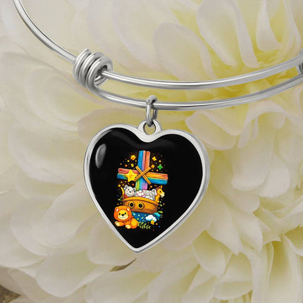Noah's Ark Heart Bangle – Christian Gift for Kids