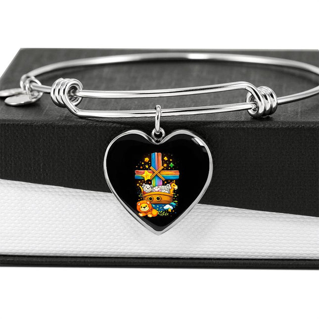 Noah's Ark Heart Bangle – Christian Gift for Kids