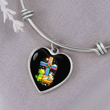 Nativity Manger Heart Bangle – Christian Gift for Kids