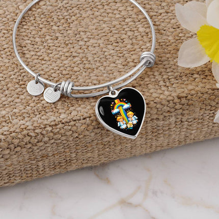Angels & Lamb Heart Bangle – Christian Gift for Kids