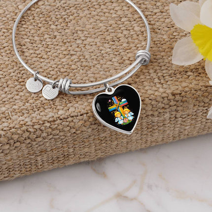 Praying Angels Heart Bangle – Christian Gift for Kids