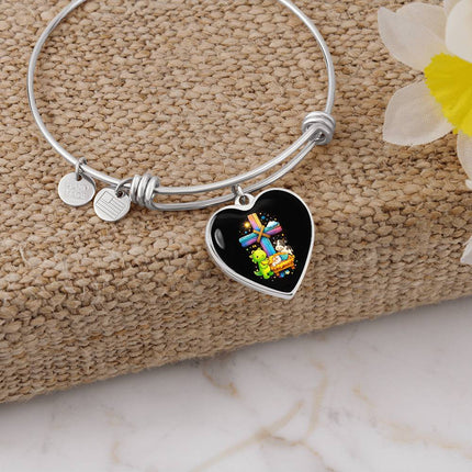Nativity Manger Heart Bangle – Christian Gift for Kids