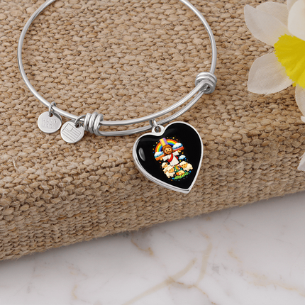 Jesus With the Sheep Heart Bangle – Christian Gift for Kids