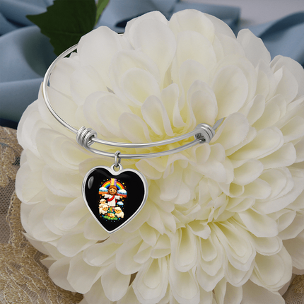 Jesus With the Sheep Heart Bangle – Christian Gift for Kids