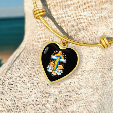 Angels & Lamb Heart Bangle – Christian Gift for Kids
