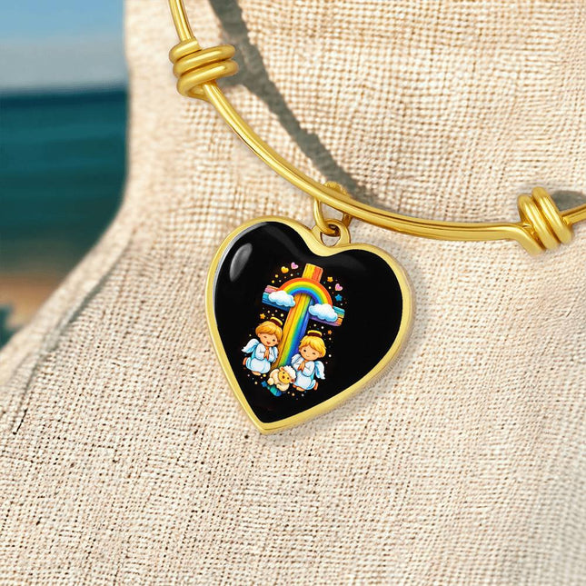 Angels & Lamb Heart Bangle – Christian Gift for Kids