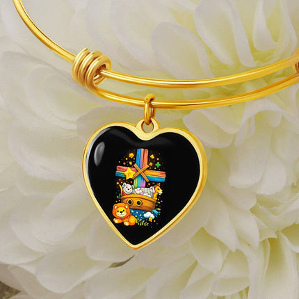 Noah's Ark Heart Bangle – Christian Gift for Kids
