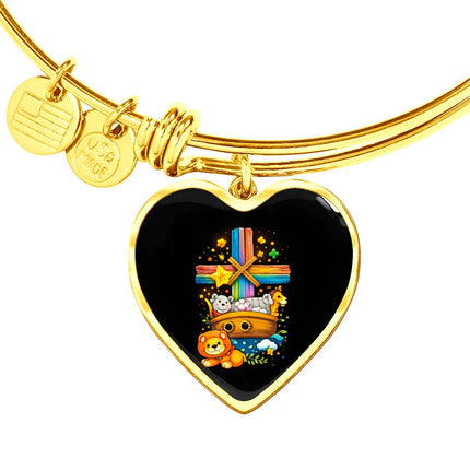 Noah's Ark Heart Bangle – Christian Gift for Kids