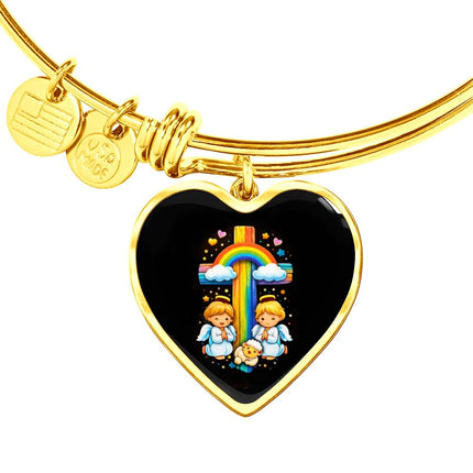 Angels & Lamb Heart Bangle (Gift Edition) – Christian Gift for Kids