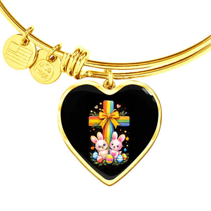 Easter Bunnies Heart Bangle – Christian Gift for Kids