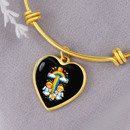 Angels & Lamb Heart Bangle (Gift Edition) – Christian Gift for Kids